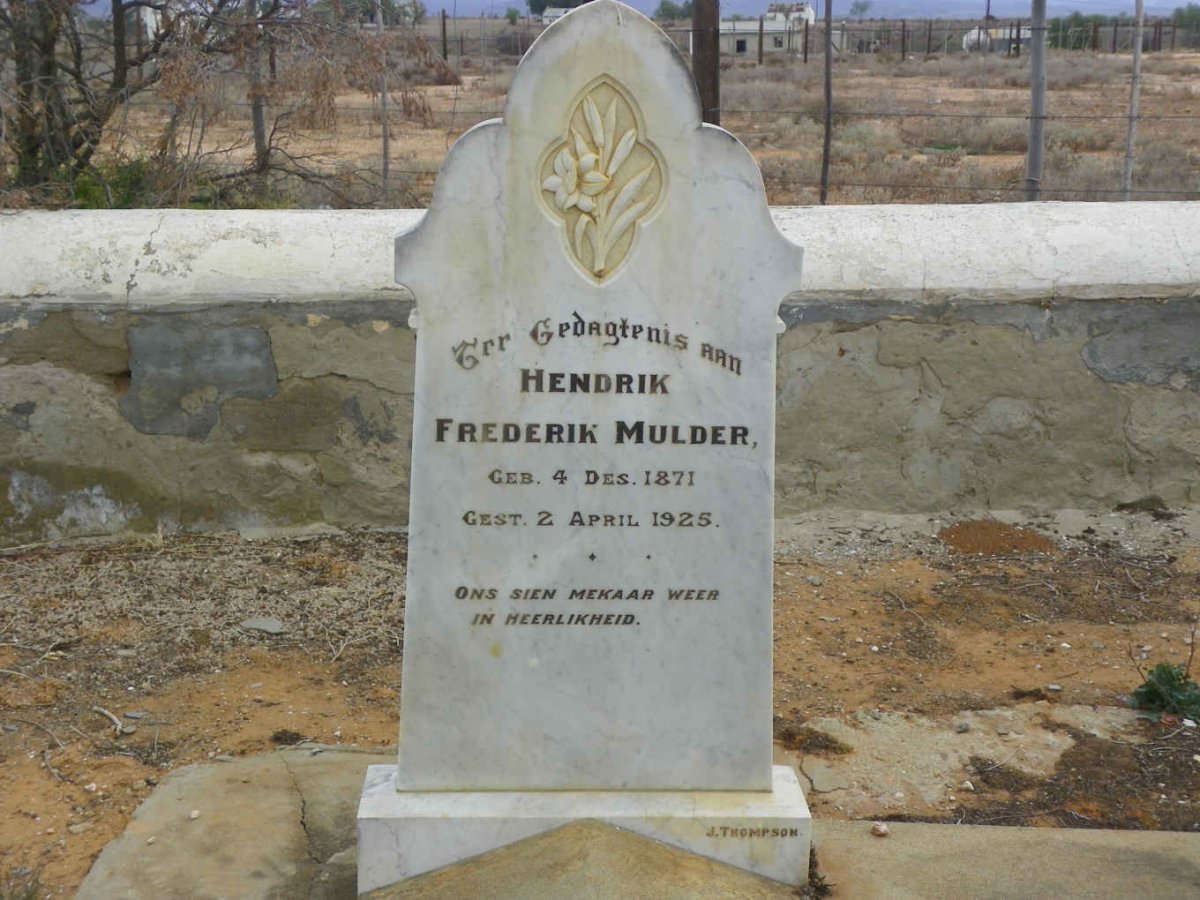 MULDER Hendrik Frederik 1871-1925