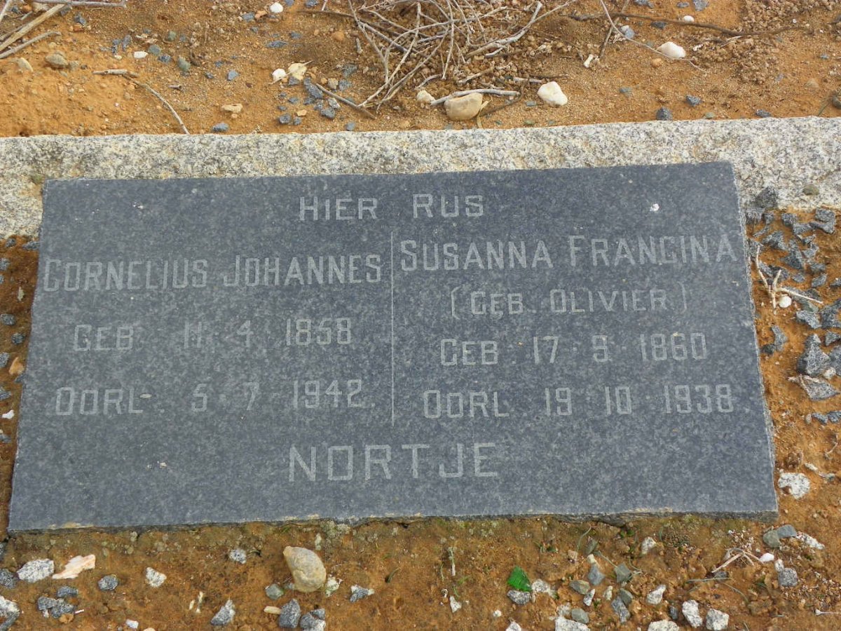 NORTJE Cornelius Johannes 1858-1942 &amp; Susanna Francina OLIVIER 1860-1938
