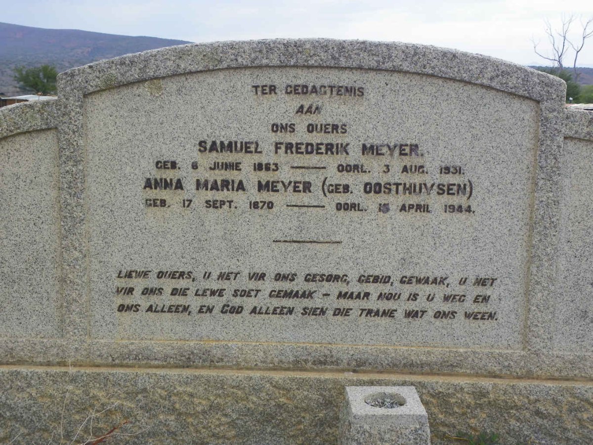 MEYER Samuel Frederik 1863-1931 &amp; Anna Maria OOSTHUYSEN 1870-1944