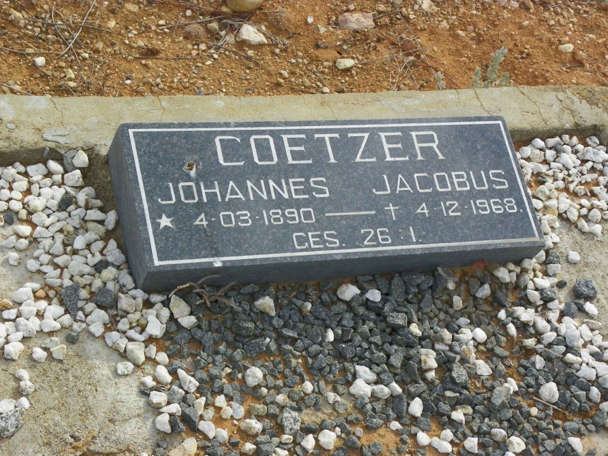 COETZER Johannes Jacobus 1890-1968