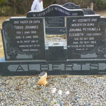 ALBERTS Tobias Johannes 1888-1985 &amp; Johanna Petronella Elizabeth VERWEY 1891-1964