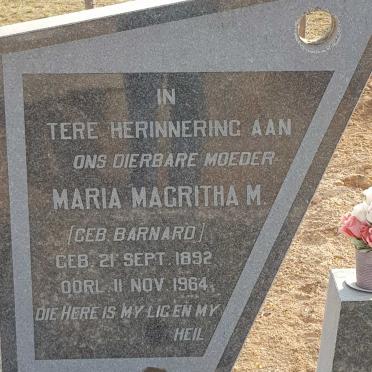 GRUNDLING Maria Magritha M. nee BARNARD 1892-1964