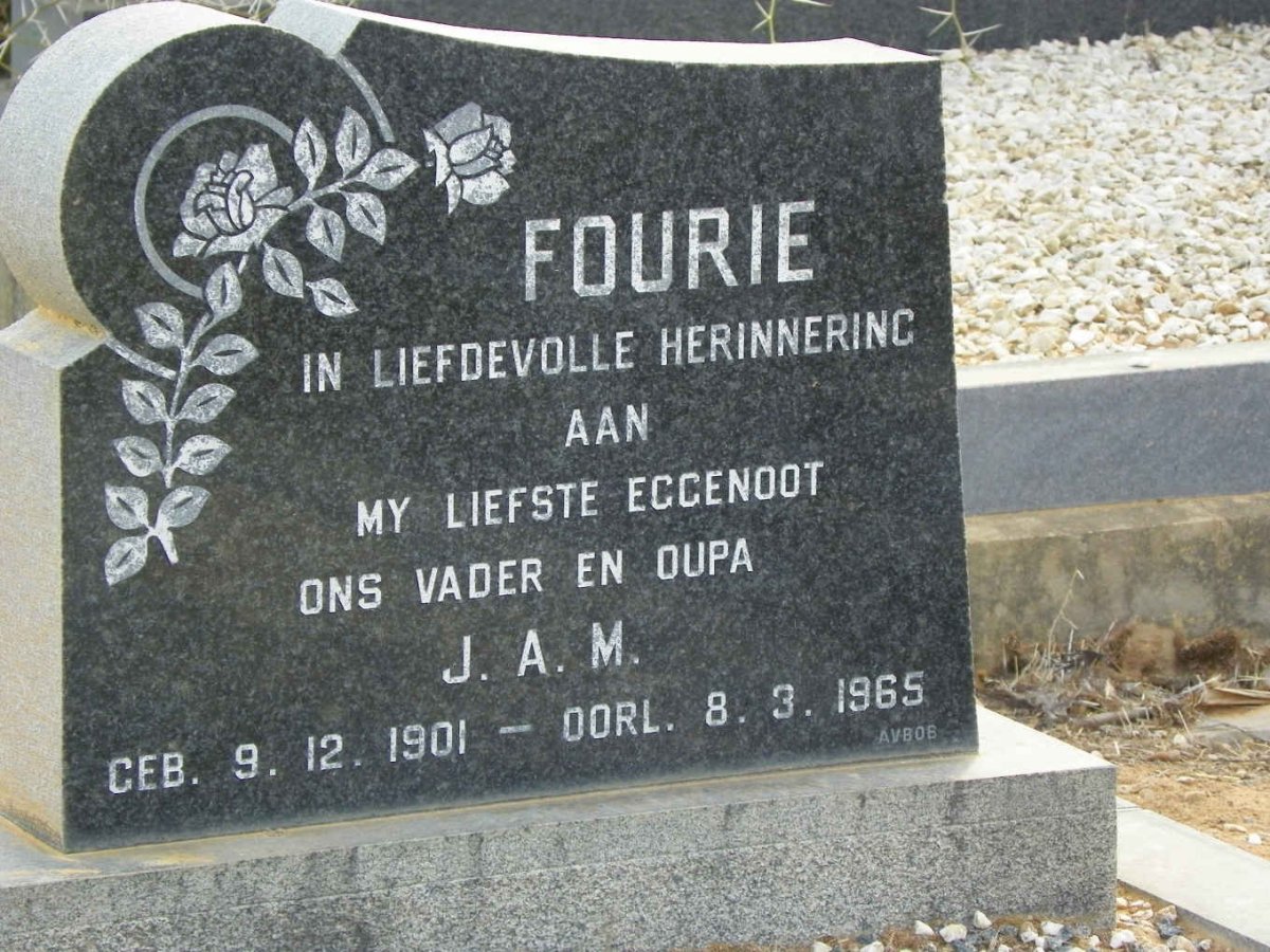 FOURIE J.A.M. 1901-1965