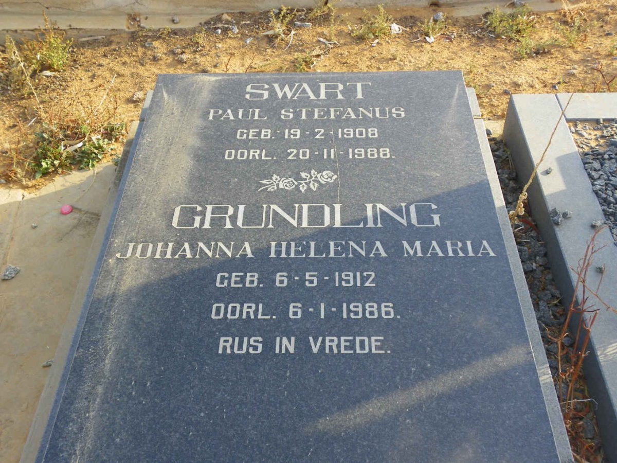 SWART Paul Stefanus 1908-1988 :: GRUNDLING Johanna Helena Maria 1912-1986
