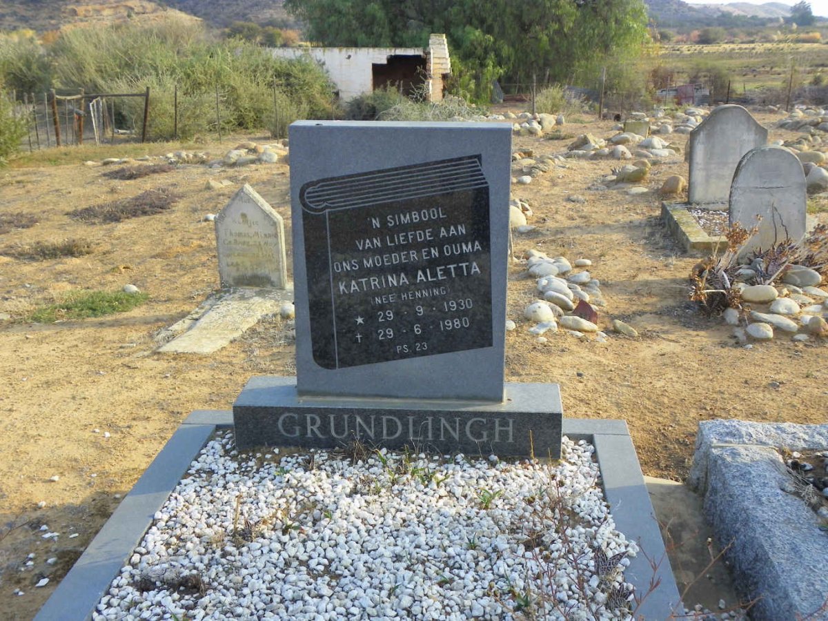 GRUNDLINGH Katrina Aletta nee HENNING 1930-1980