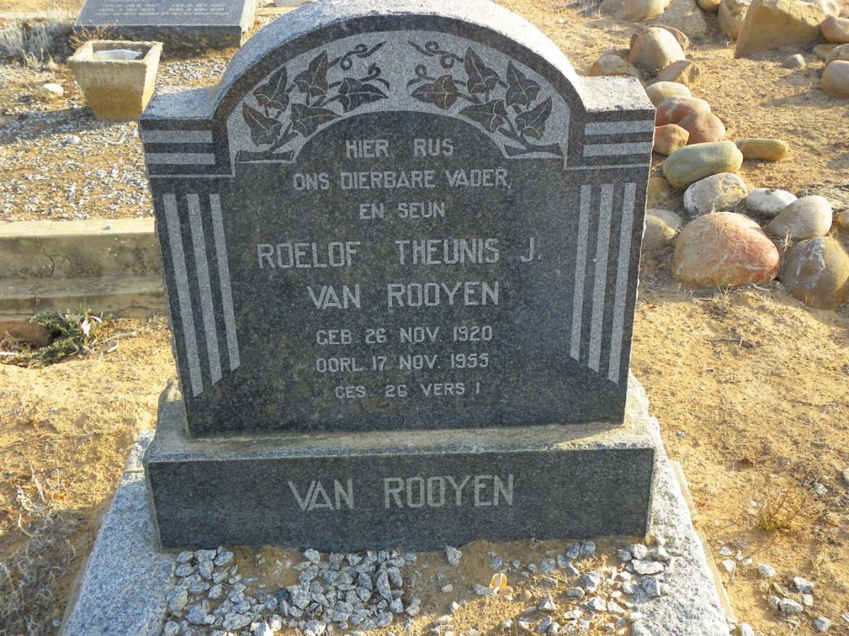 ROOYEN Roelof Theunis J., van 1920-1955
