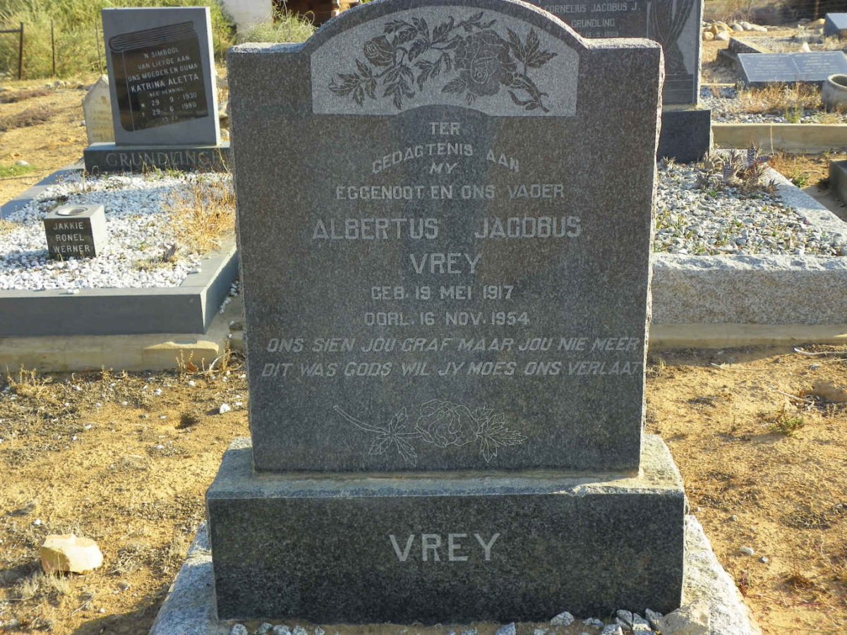 VREY Albertus Jacobus 1917-1954