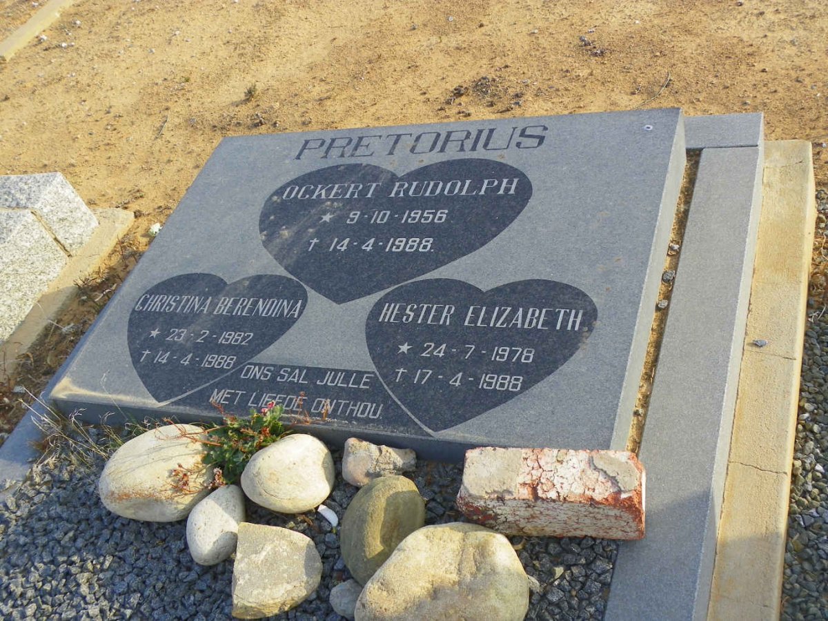 PRETORIUS Ockert Rudolph 1956-1988 :: PRETORIUS Christina Berendina 1982-1988 :: PRETORIUS Hester Elizabeth 1978-1988