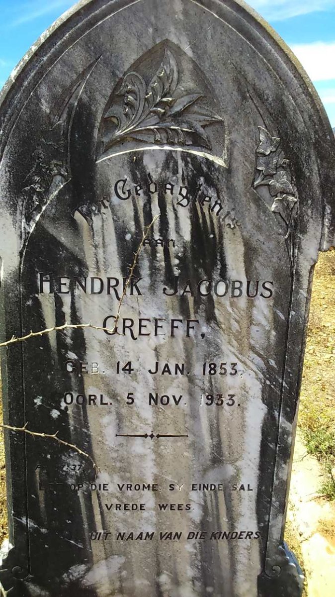 GREEFF Hendrik Jacobus 1853-1933