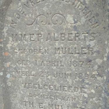 ALBERTS M.M.E.P. nee MULLER 1874-1894