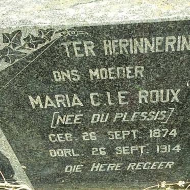 ROUX Maria C., le nee DU PLESSIS 1874-1914