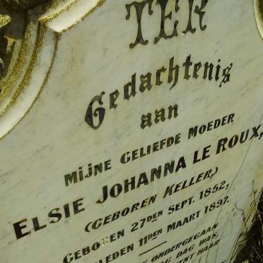 ROUX Elsie Johanna, le nee KELLER 1852-1897