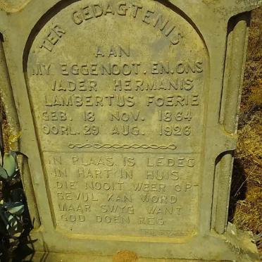 FOERIE Hermanis Lambertus 1864-1926