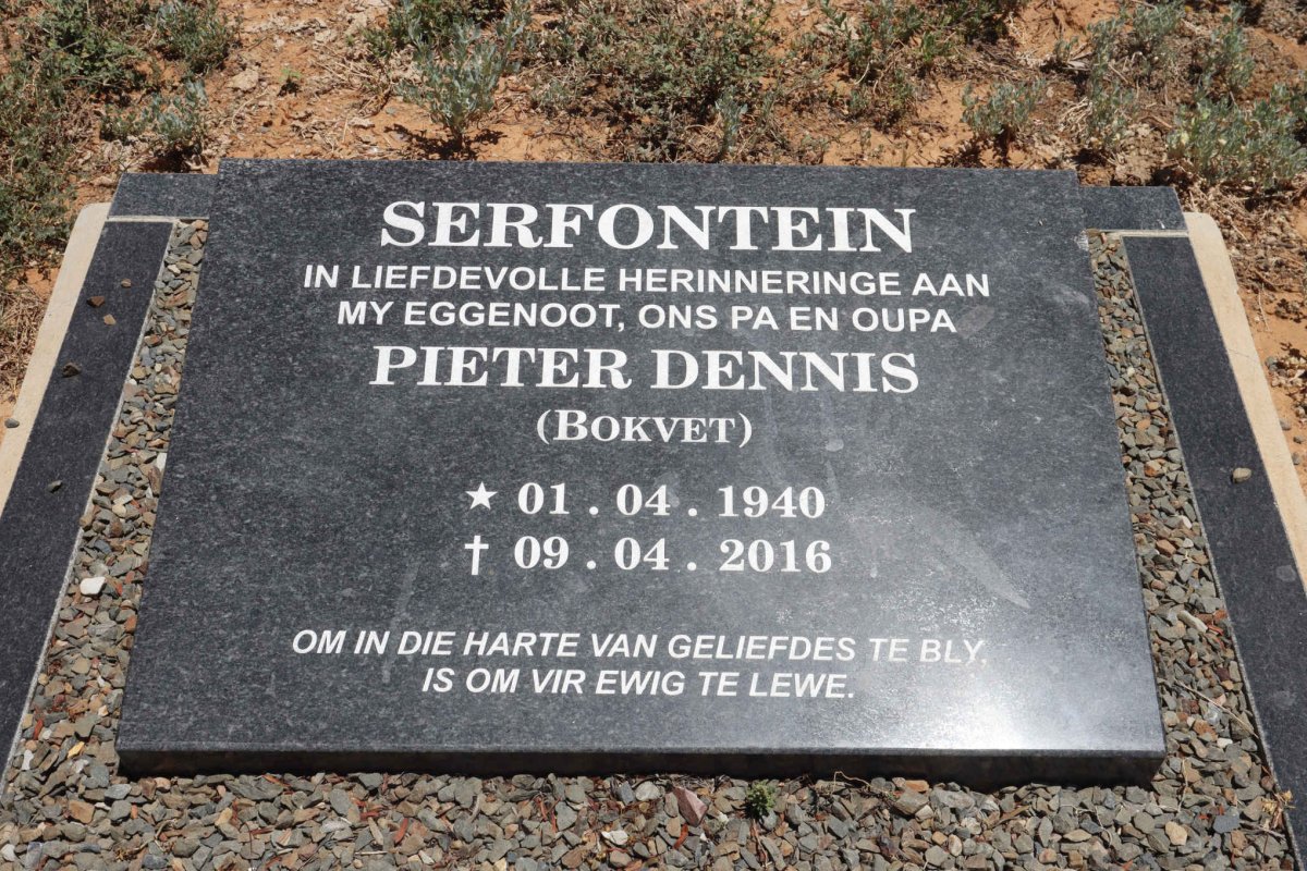 SERFONTEIN Pieter Dennis 1940-2016