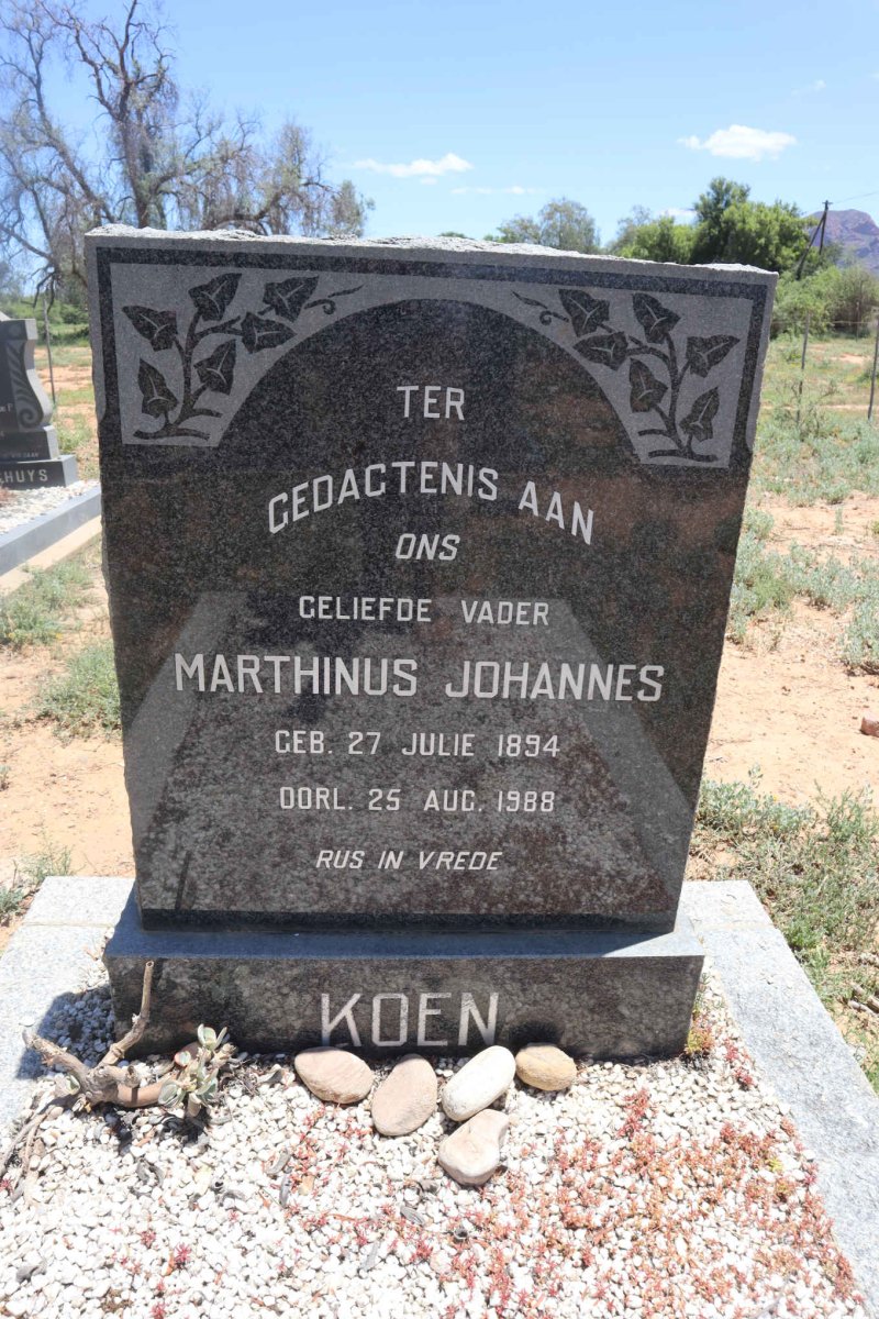 KOEN Marthinus Johannes 1894-1988