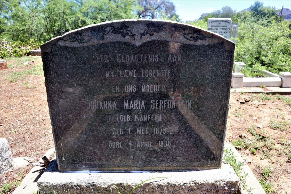 SERFONTEIN Johanna Maria nee KAMFER 1879-1938