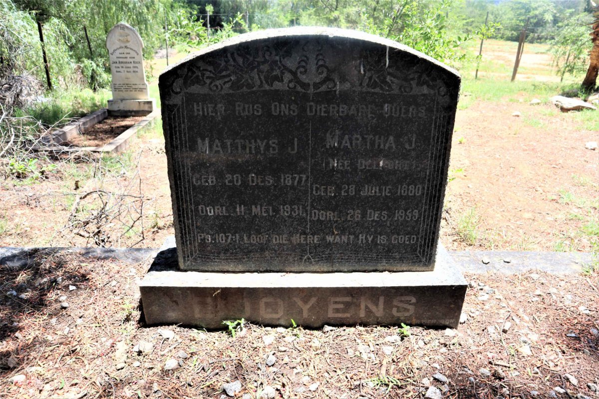 BOOYENS Matthys J. 1877-1931 &amp; Martha J. DELPORT 1880-1959