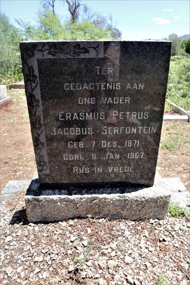 SERFONTEIN Erasmus Petrus Jacobus 1871-1967