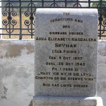 SNYMAN Anna Elizabeth Magdalena nee FOURIE 1857-1940
