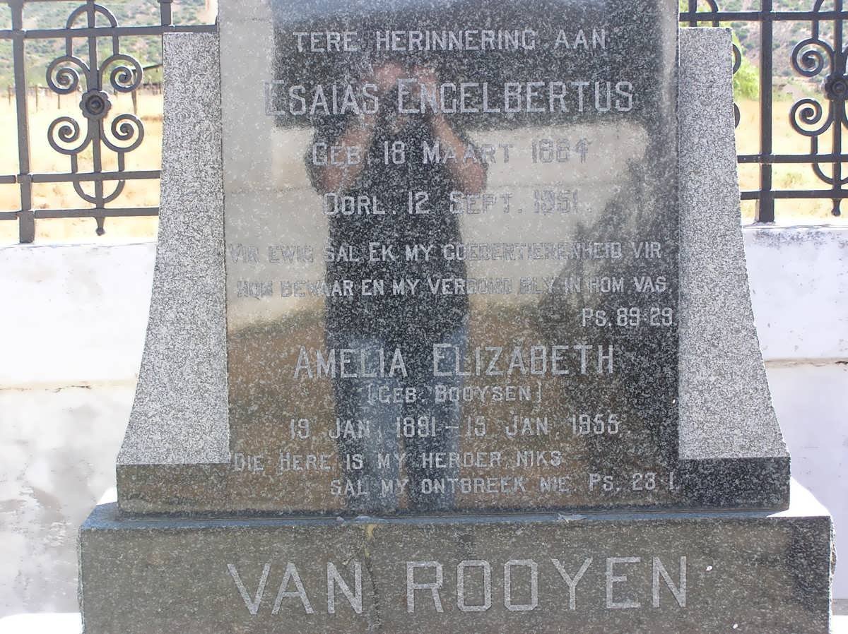 ROOYEN Esaias Engelbertus, van 1884-1951 &amp; Amelia Elizabeth BOOYSEN 1891-1955