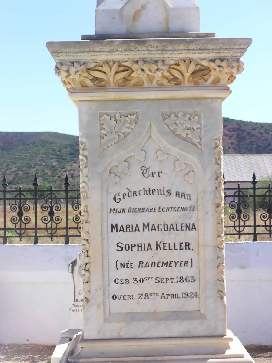 KELLER Maria Magdalena Sophia nee RADEMEYER 1863-1924