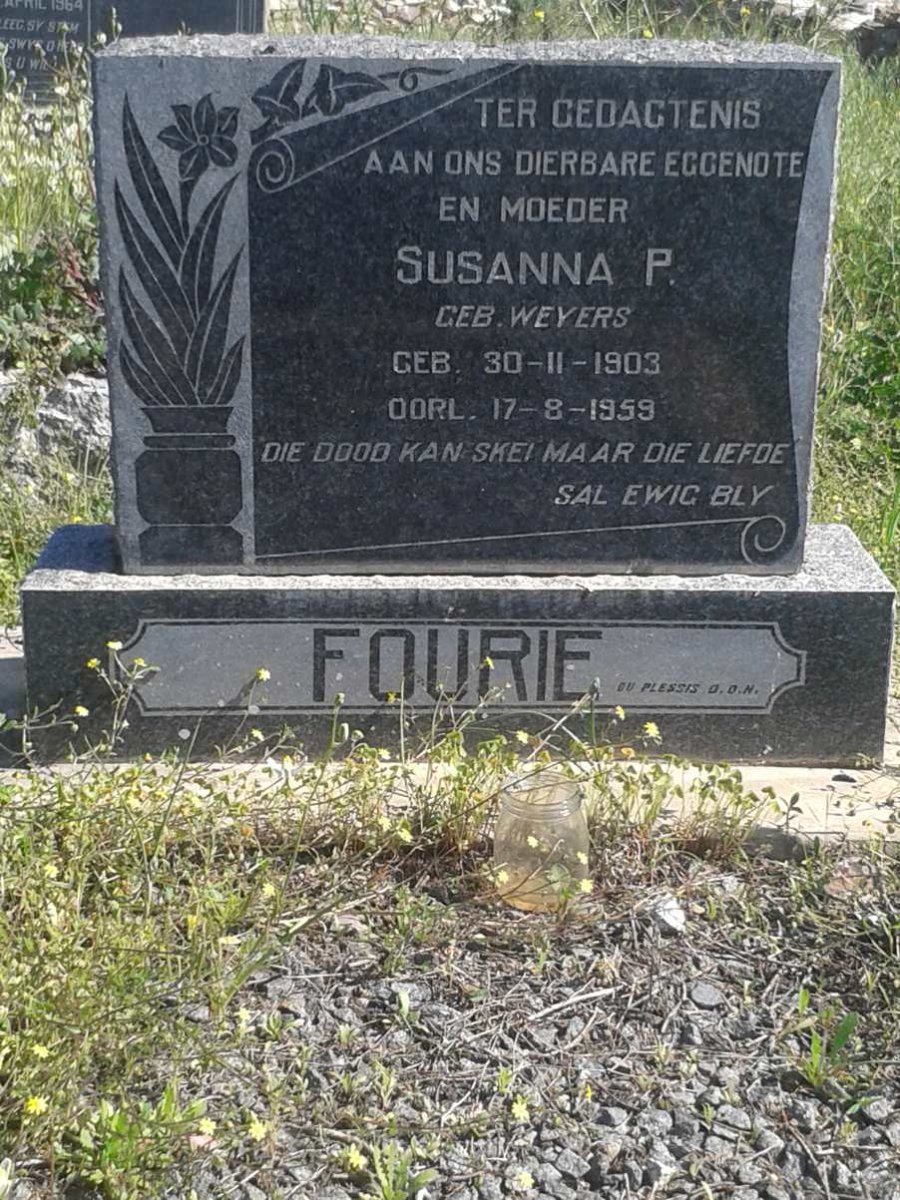 FOURIE Susanna P. nee WEYERS 1903-1959