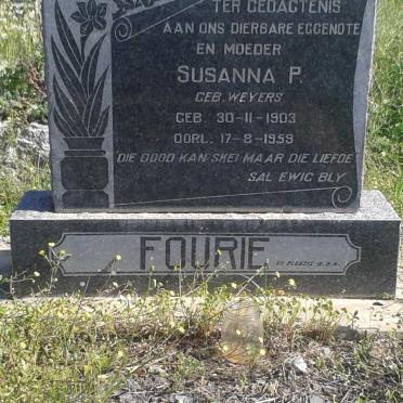 FOURIE Stephanus Petrus 1894-1971 &amp; Susanna P. WEYERS 1903-1959