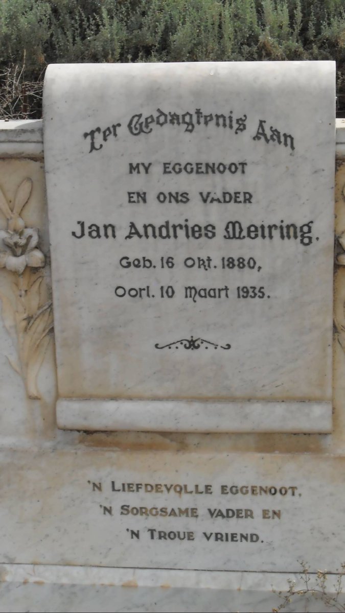 MEIRING Jan Andries 1880-1935