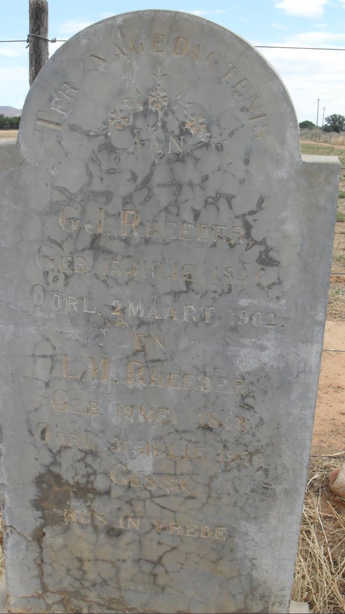 RHEEDER G.J. 1840-1902 &amp; L.M. 1848-1929