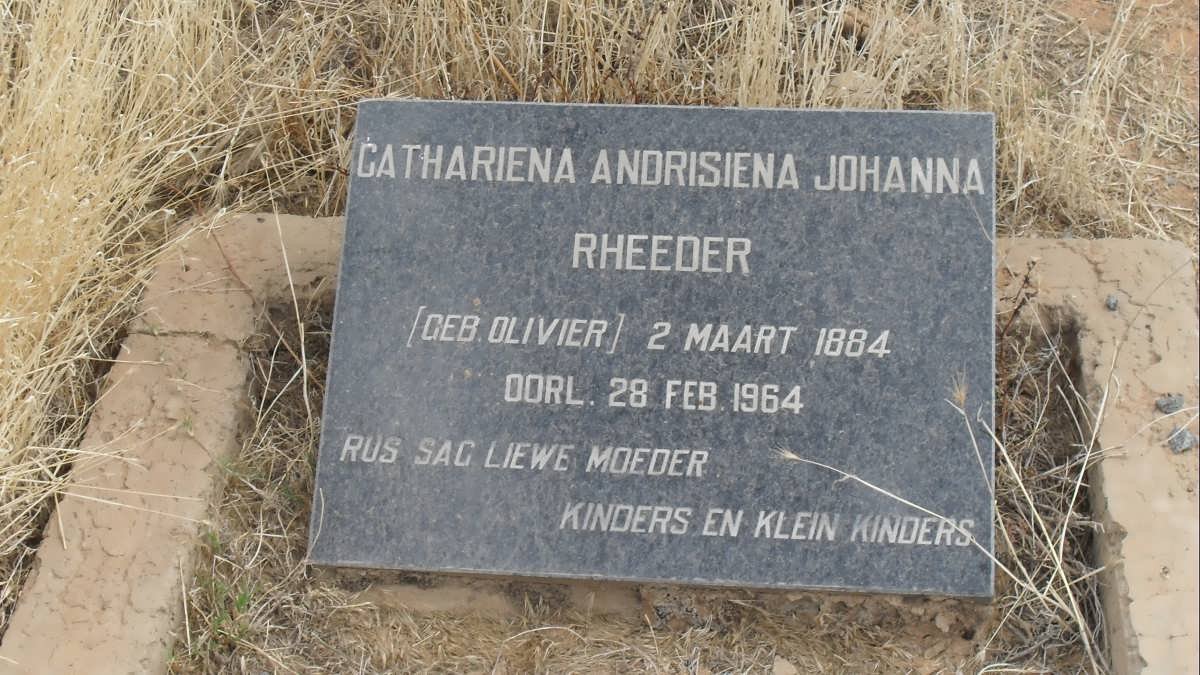 RHEEDER Cathariena Andrisiena Johanna nee OLIVIER 1884-1964