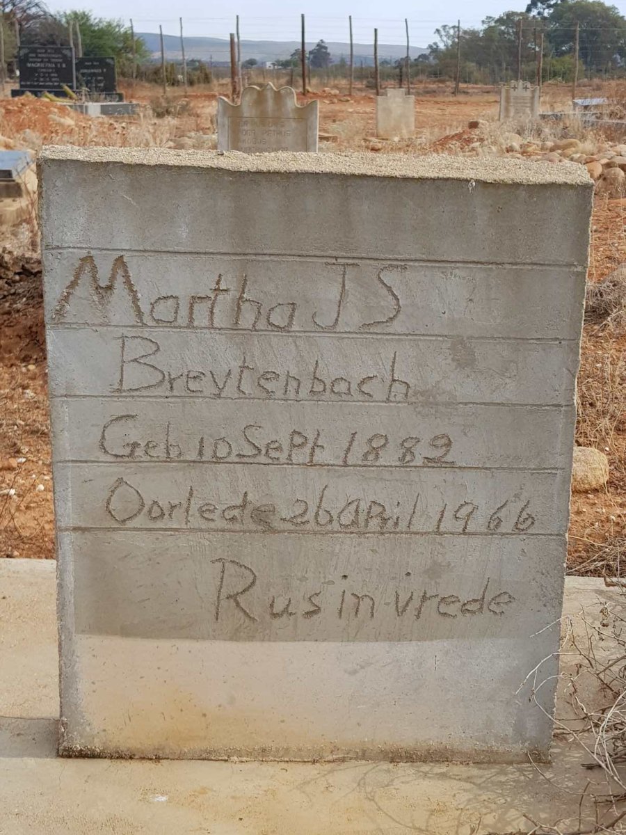 BREYTENBACH Martha J.S. 1882-1966