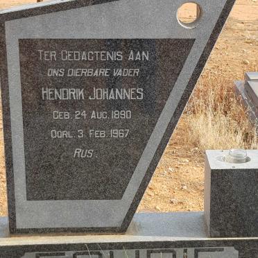 FOURIE Hendrik Johannes 1890-1967