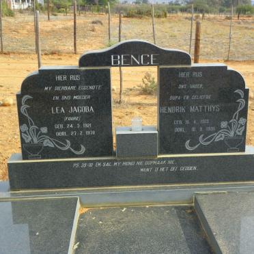 BENCE Hendrik Matthys 1913-1991 &amp; Lea Jacoba FOURIE 1921-1978