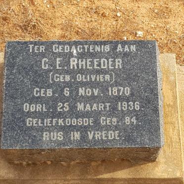 RHEEDER C.E. nee OLIVIER 1870-1936