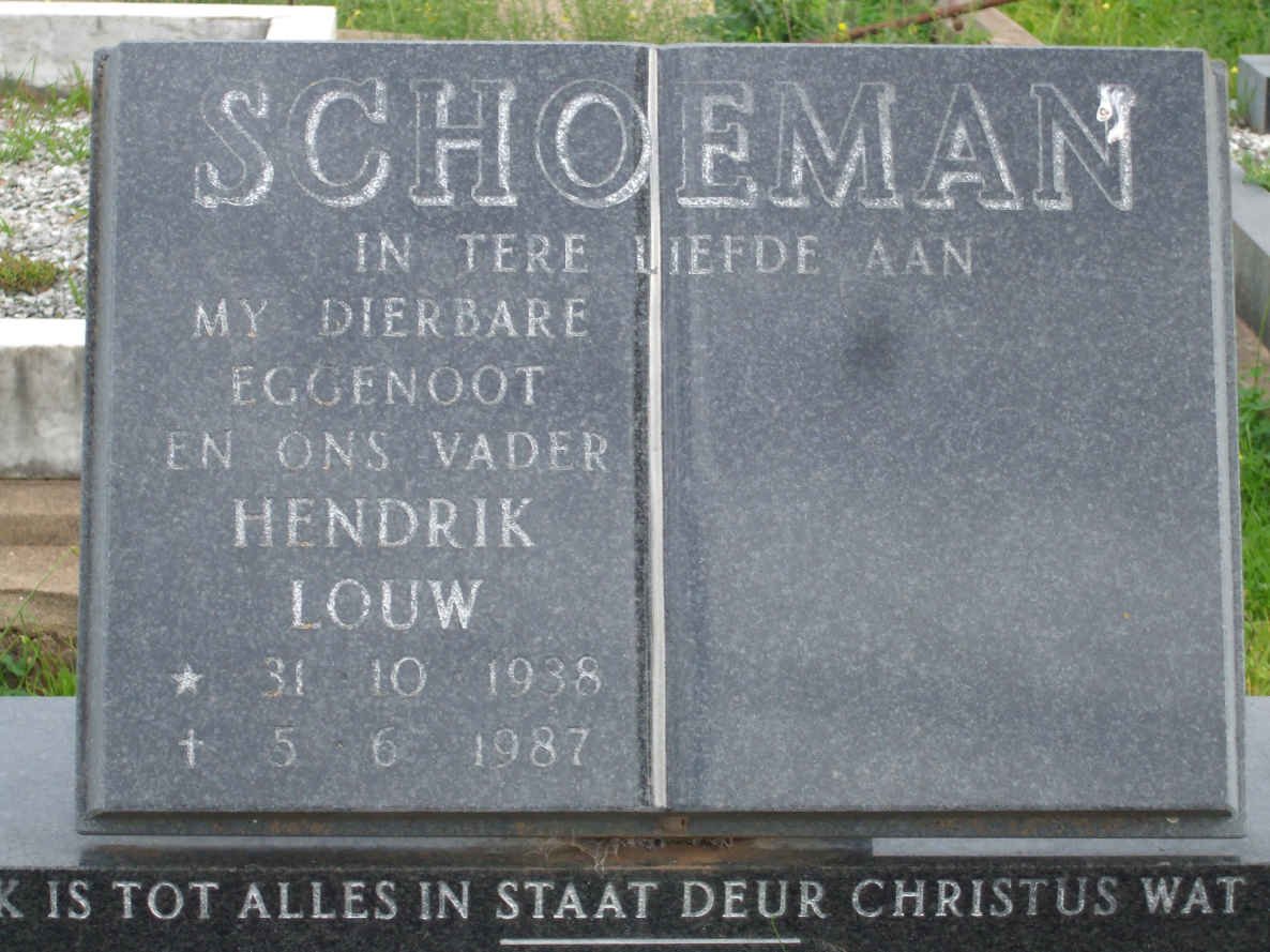SCHOEMAN Hendrik Louw 1938-1987
