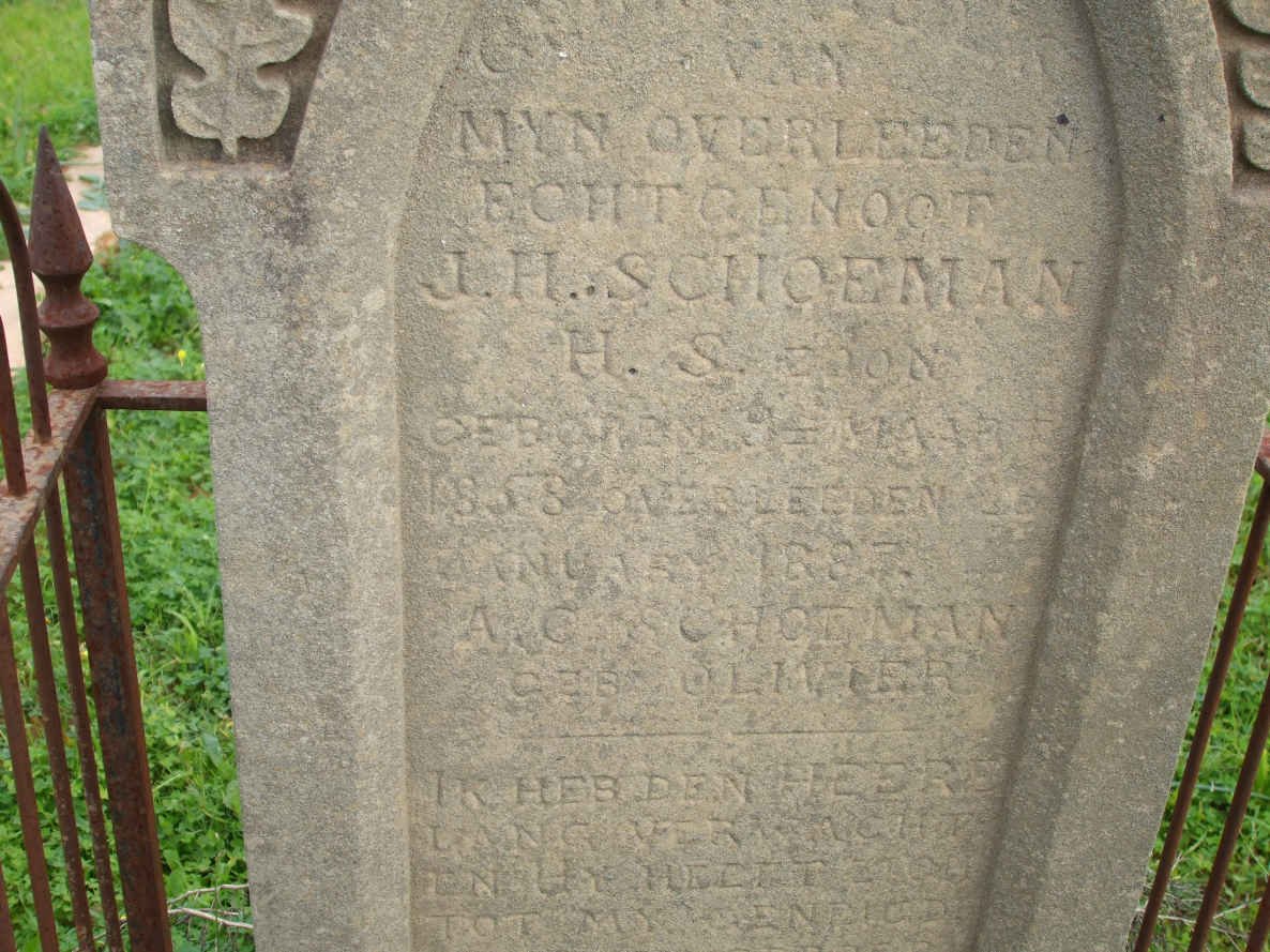 SCHOEMAN J.H. 1853-1887