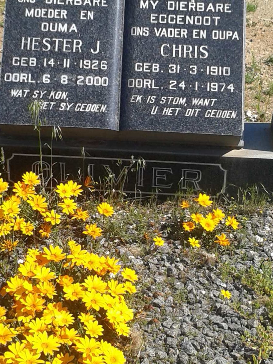 OLIVIER Chris 1910-1974 &amp; Hester J. 1926-2000
