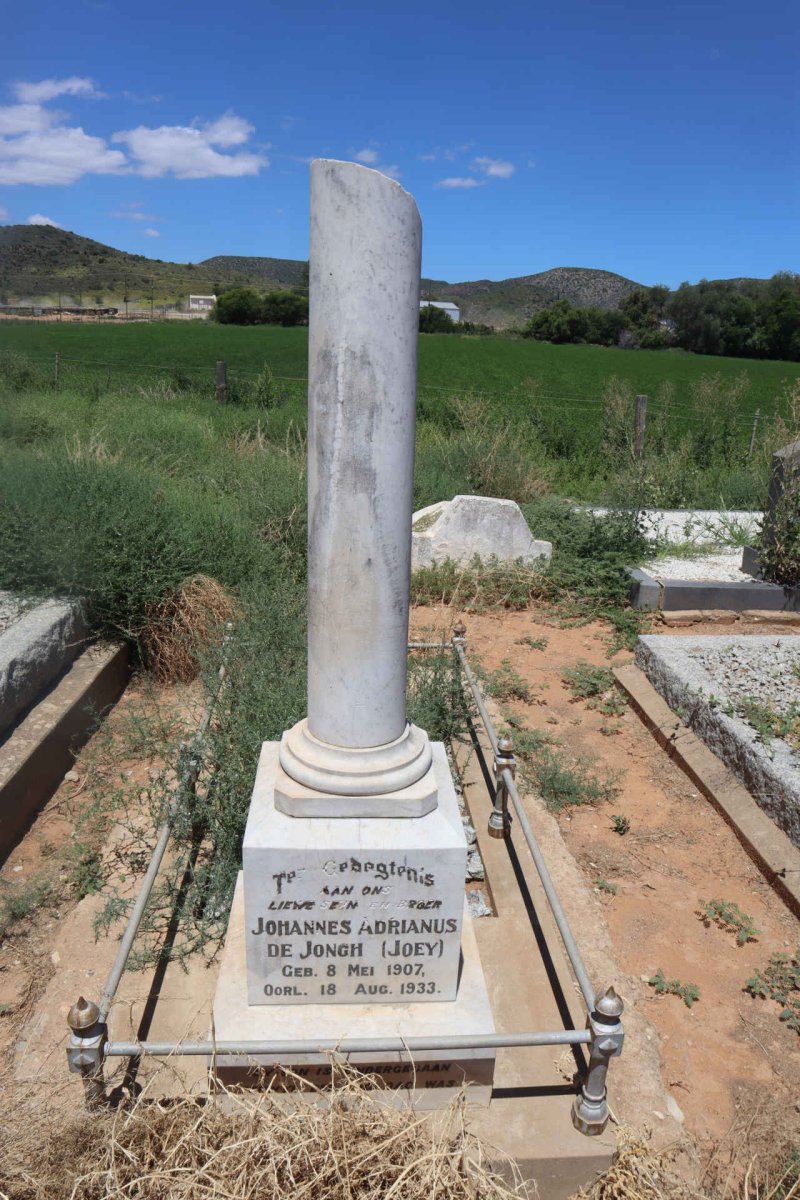 JONGH Johannes Adrianus, de 1907-1933