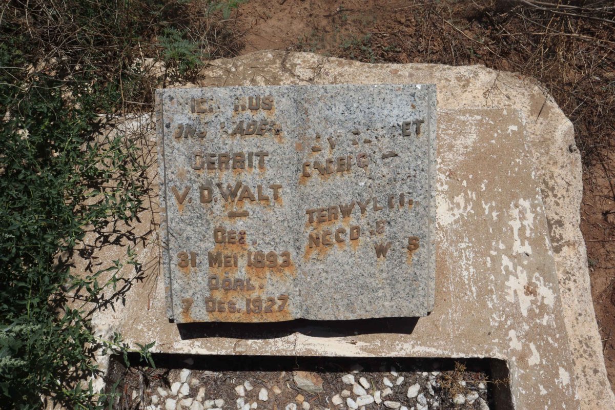 WALT Gerrit, v.d. 1893-1927