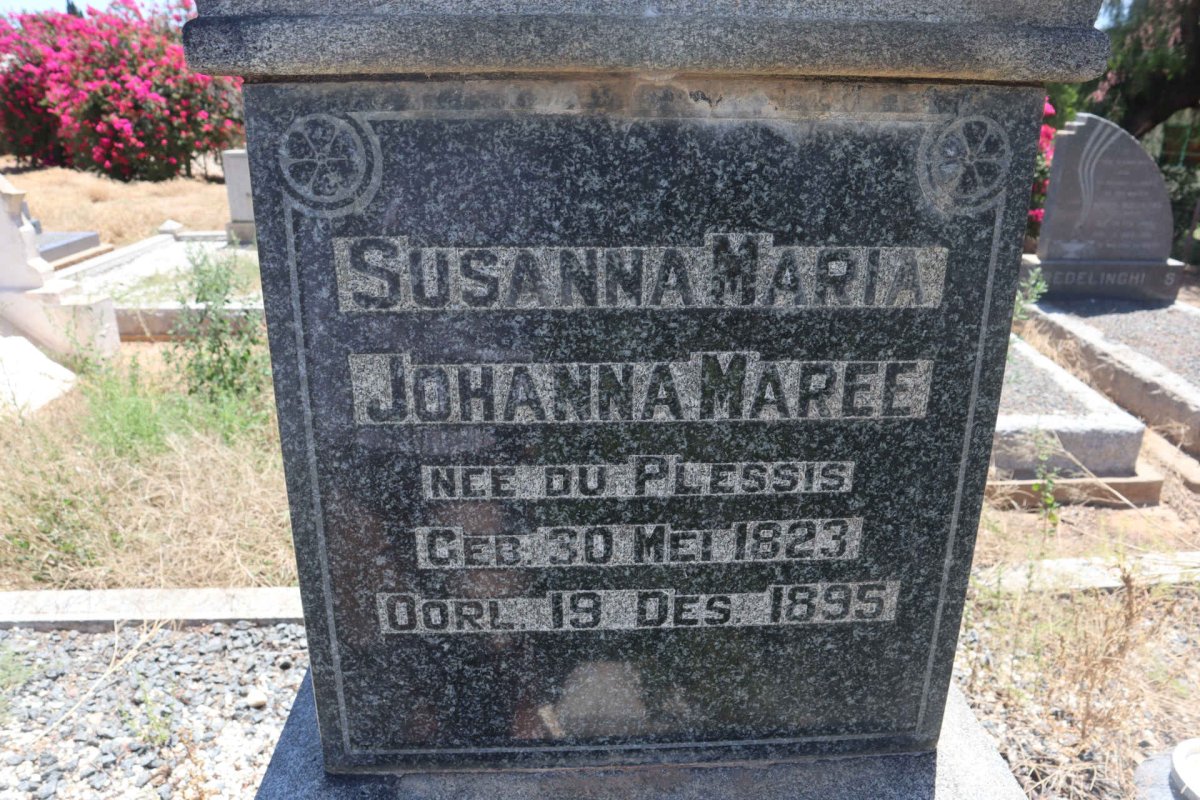 MAREE Susanna Maria Johanna nee DU PLESSIS 1823-1895