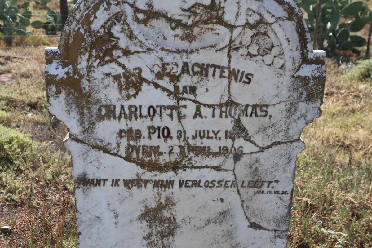 THOMAS Charlotte A. 1884-1906