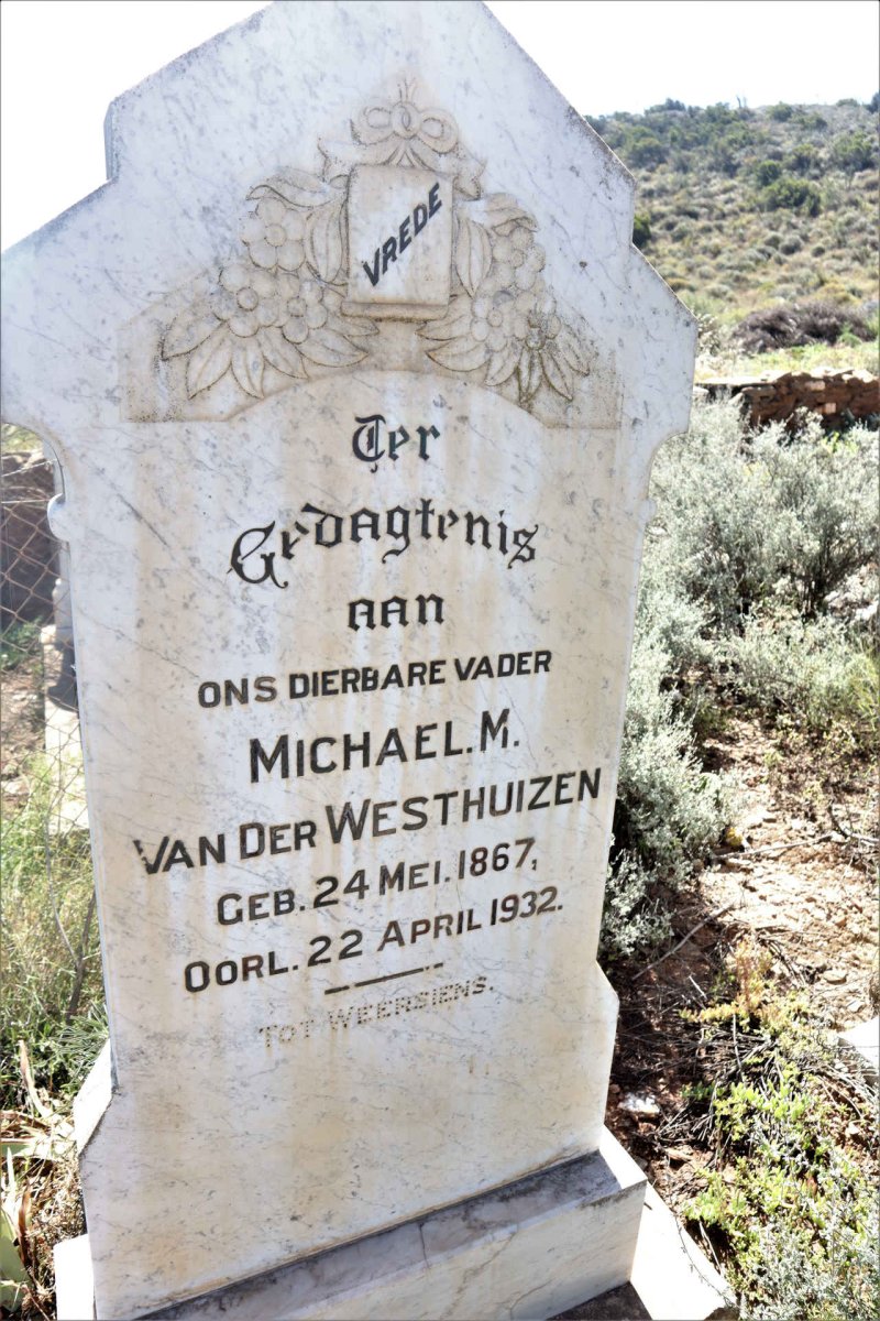 WESTHUIZEN Michael M., van der 1867-1932