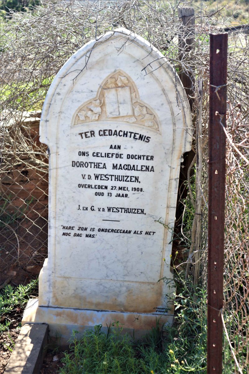 WESTHUIZEN Dorothea Magdalena, v.d. -1908