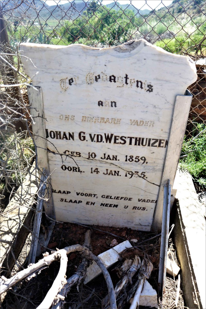 WESTHUIZEN Johan G., v.d. 1859-1935