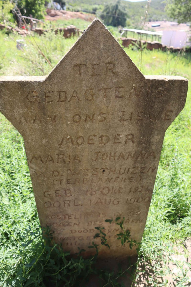 WESTHUIZEN Maria Johanna, v.d. nee TERBLANCHE 1834-1900
