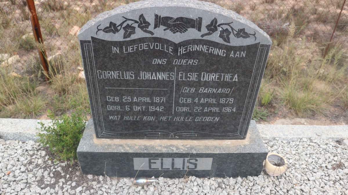 ELLIS Cornelius Johannes 1871-1942 &amp; Elsie Dorethea BARNARD 1879-1964