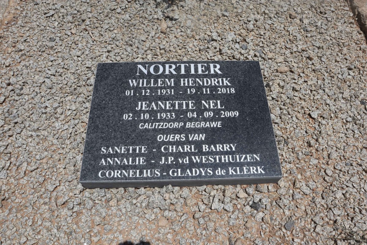NORTIER Willem Hendrik 1931-2018 & Jeanette NEL 1933-2009 