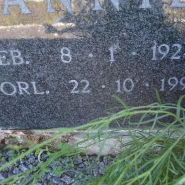 SCHOEMAN Jannie 1924-1995 