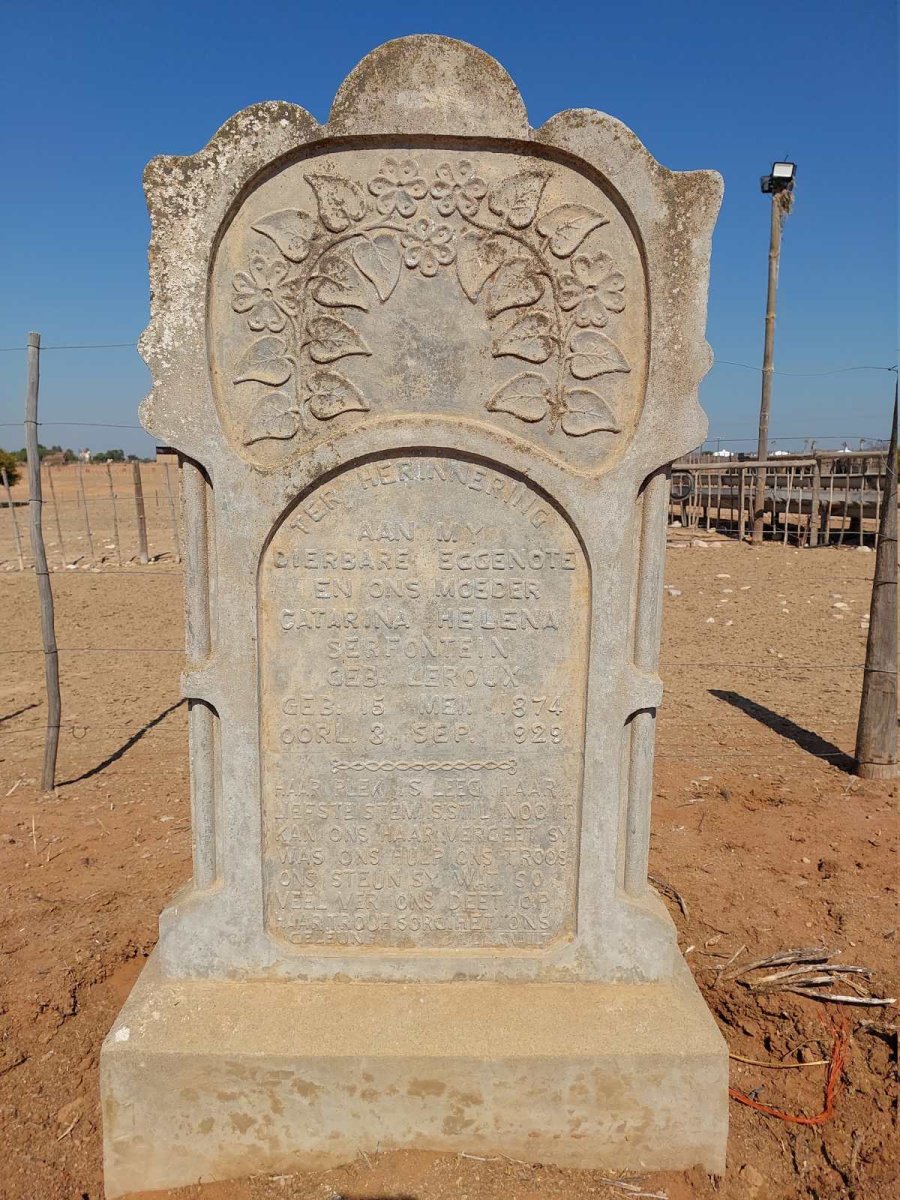 SERFONTEIN Catarina Helena nee LE ROUX 1874-1929