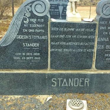 STANDER Gideon Stephanus 1908-1955 &amp; Anna Sophia BLIGNAULT 1921-1983